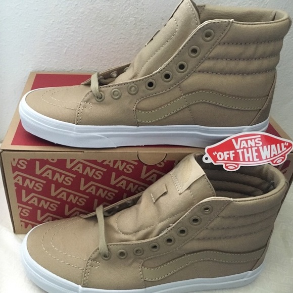 Vans Shoes - vans sk8-hi(mono canvas)khaki/true white